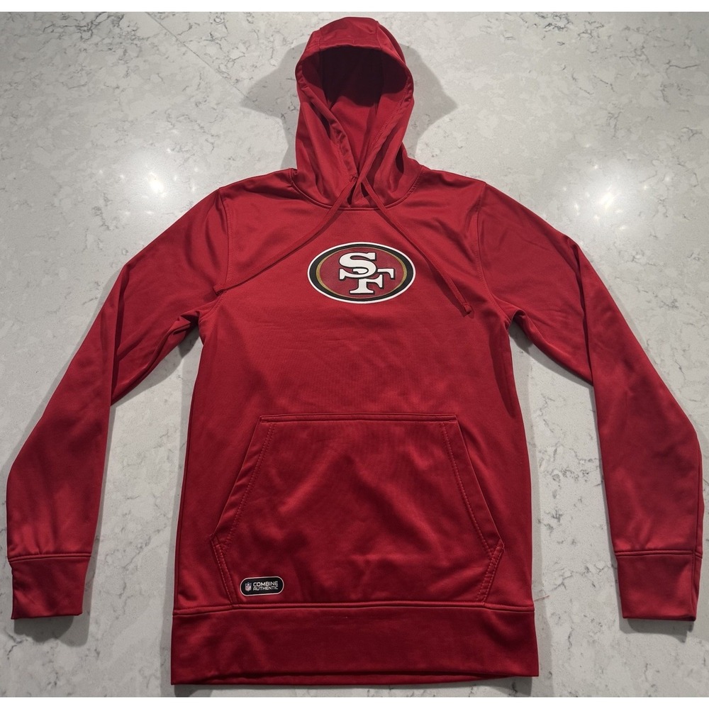 San Francisco 49ers Hoodie Mens Small Red New Era NFL‎ Combine Sweatshirt Logo